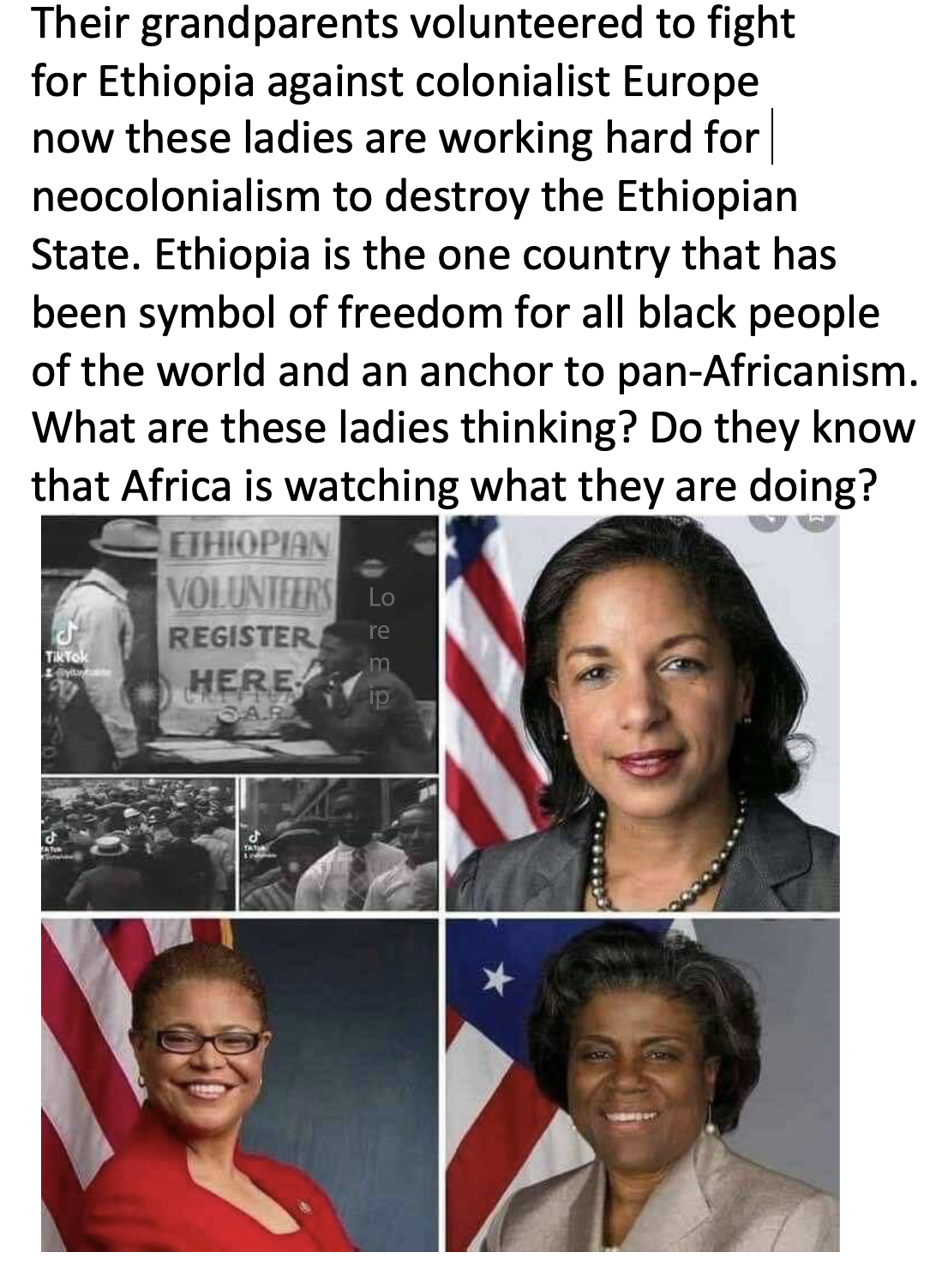 black Politicians Against Ethiopia